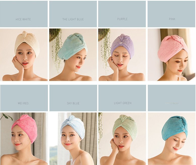 Women’s Hair Dryer Cap, Absorbent Dry Hair Towel - 8