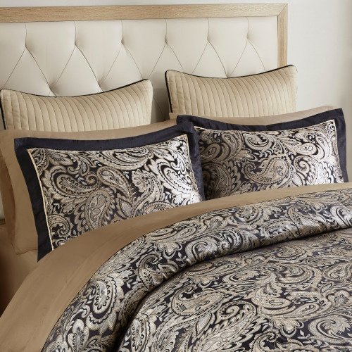 12 Piece Comforter Set With Cotton Bed Sheets Black Queen - 5