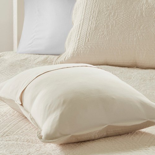 3 Piece Reversible Scalloped Edge Quilt Set Cream King Cal King - 3