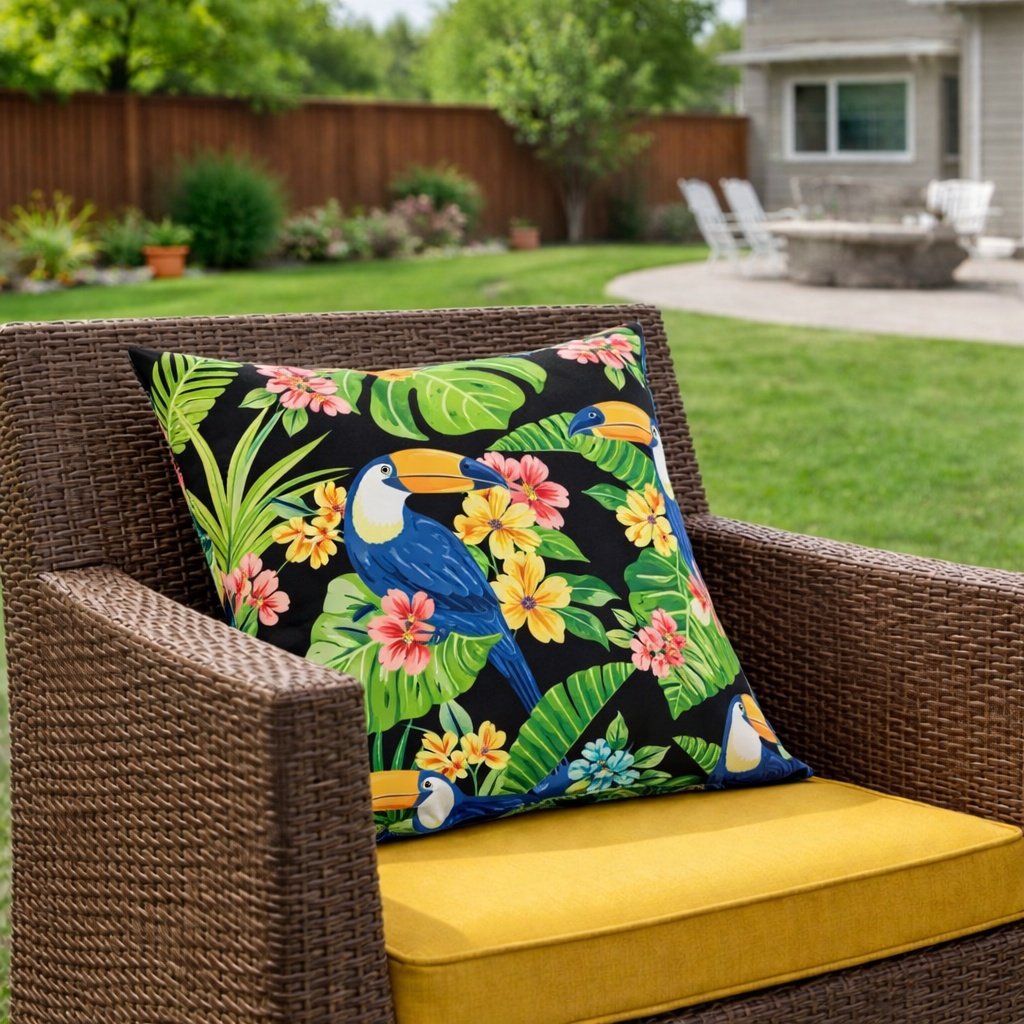 2 Pack Outdoor Throw Pillows, Waterproof & Fade-Resistant Patio Cushions For Garden, Porch, Poolside Furniture – Soft & Comfortable Decorative Pillow Covers 18×18 Inch,Rich Forest Green - 2