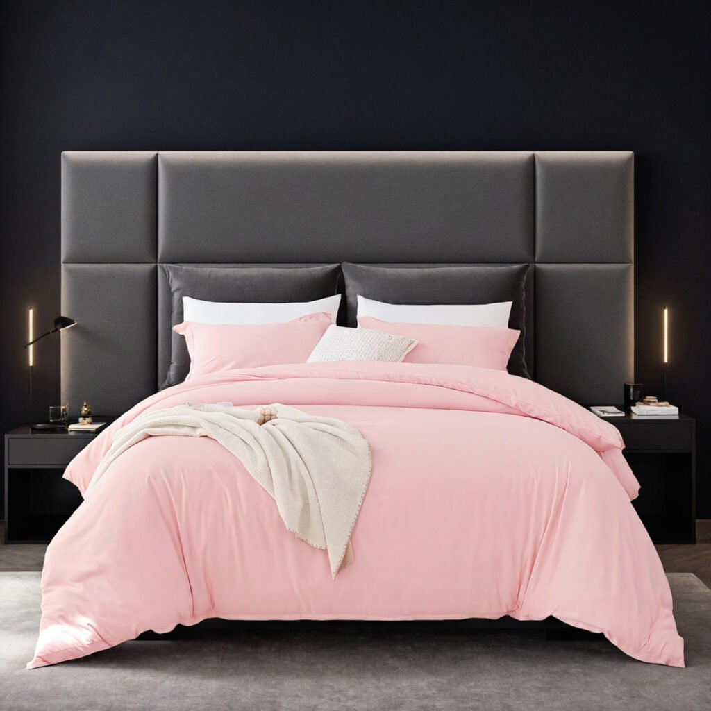 Solid Color Oversized Duvet Cover Set. Available In White And Pink. Premium Microfiber Fabric With Hotel-grade Minimalist Design. Versatile For Bedrooms And Guesthouses. Perfect Christmas Gift.