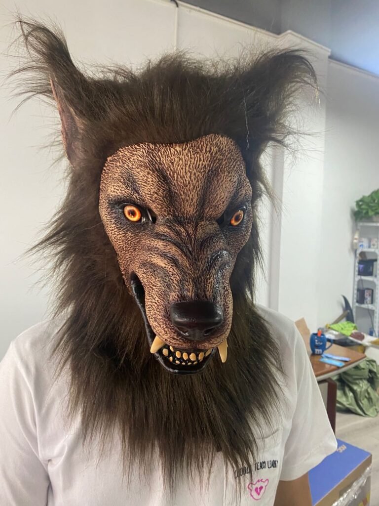 Werewolf Costume Party Mask Halloween Simulation Animal Rotate Headwear Costume Wolf Face Masks Cosplay - 7