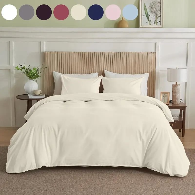 Serta Simply Clean Solid Duvet Cover King - 6