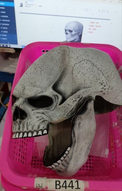 Halloween Movable Mouth Skull Mask Helmet Mouth Movable Skull Full Head Skull Mask - 7