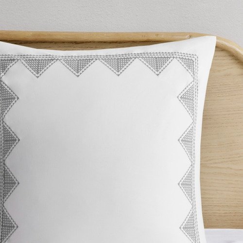 King Cal King Cotton Printed Duvet Cover Set With Chenille - 6