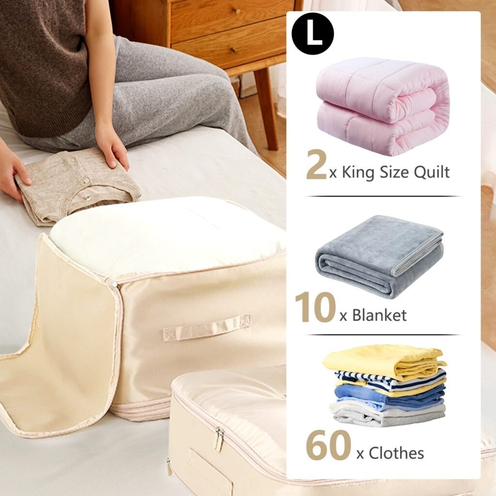 1Pc Foldable Storage Bag For Comforter Quilt Blanket Clothes Season Changing Organization Pillows Beddings With Dual Zippers - 5