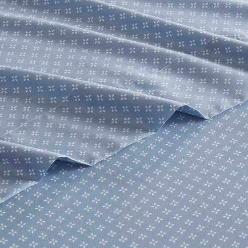 Floral Comforter Set With Bed Sheets Blue Queen - 6