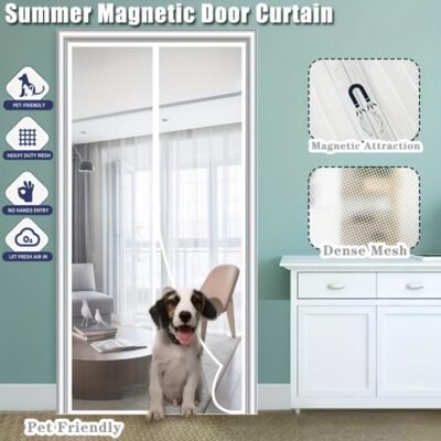 Magnetic Mosquito-proof Door Curtain, Summer Upgraded Screen Window, No Need To Drill, Mesh Curtain – Keeps Insects Out While Allowing Ventilation, Classic Style, Suitable For Bedrooms, Living Rooms,
