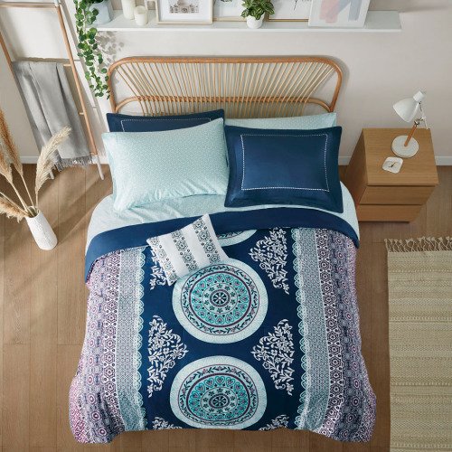 Queen Boho Comforter Set With Bed Sheets - 8
