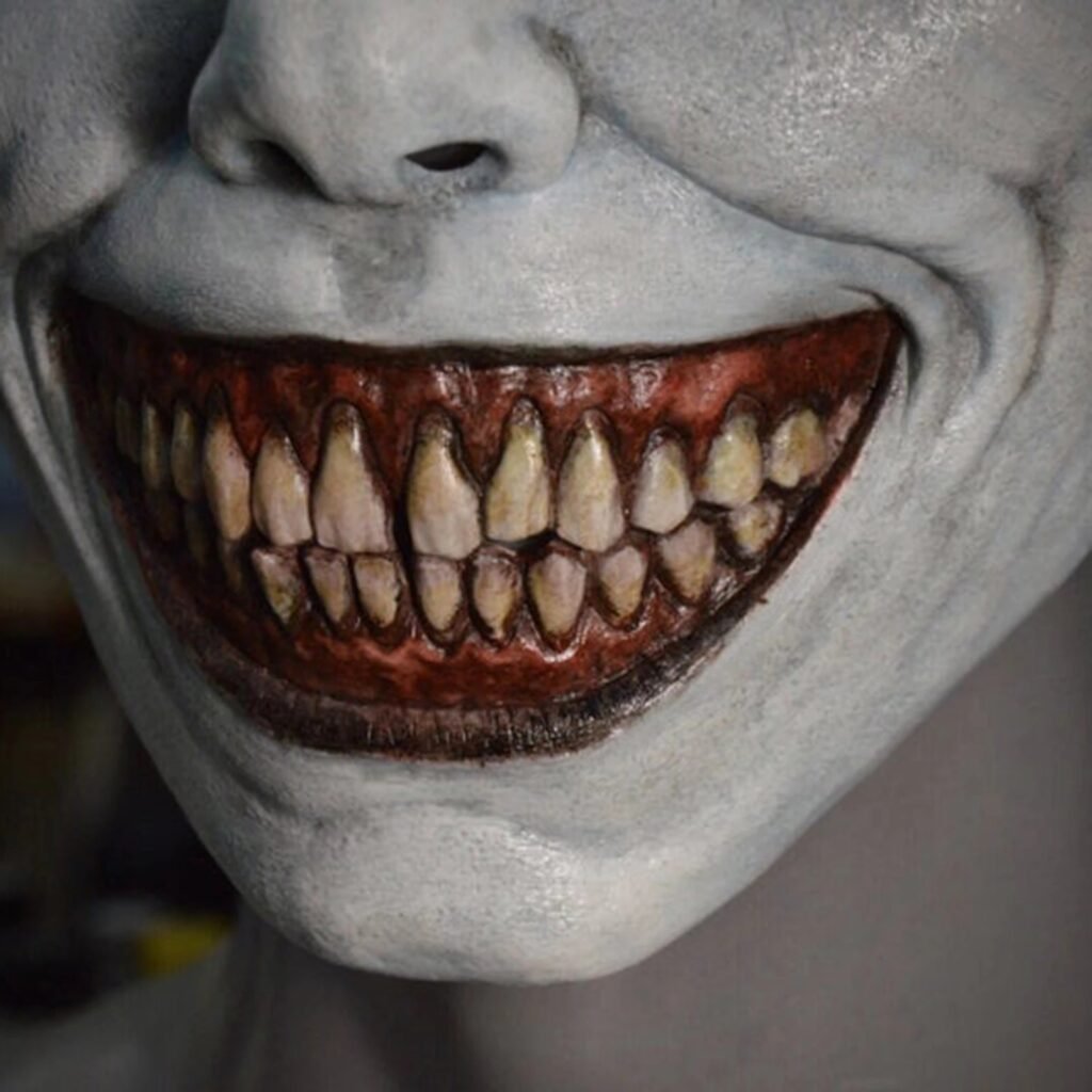 Halloween Scary White Eyed Demon Mask - 7