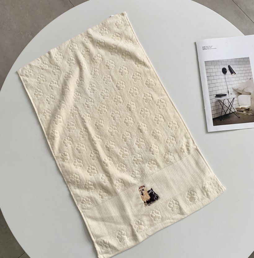 Dog Embroidery Water Absorbing Wash Towel - 2