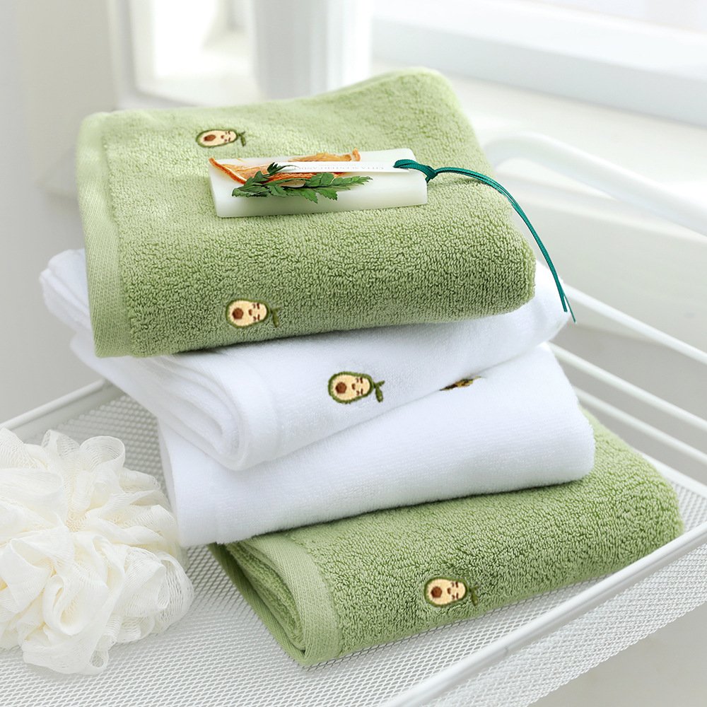 Full Embroidery Avocado Cotton Towel - 5