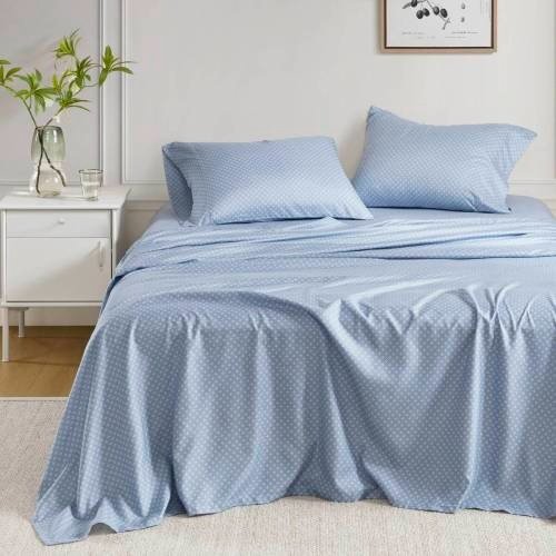 Floral Comforter Set With Bed Sheets Blue Queen - 4