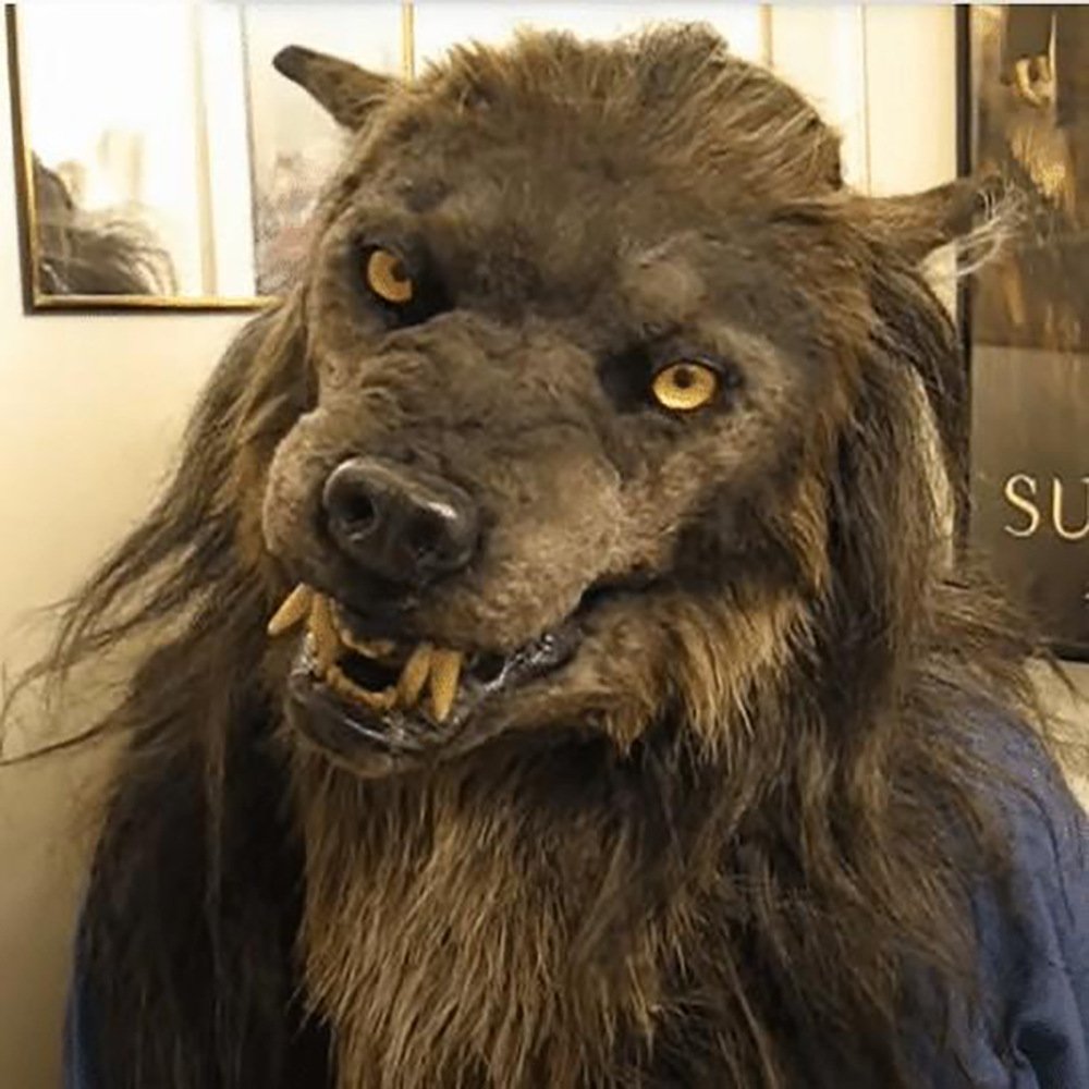 Latex Simulation Wolf Head Mask Headgear Cosplay Mask - 7