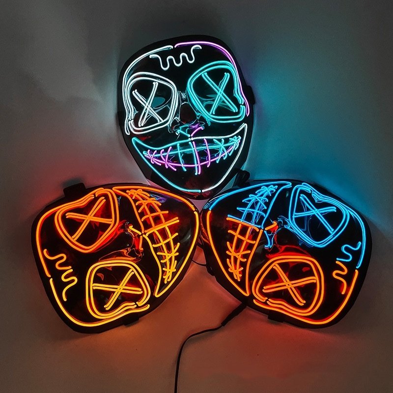 Halloween EL Horror Full Face Glow Mask - 3