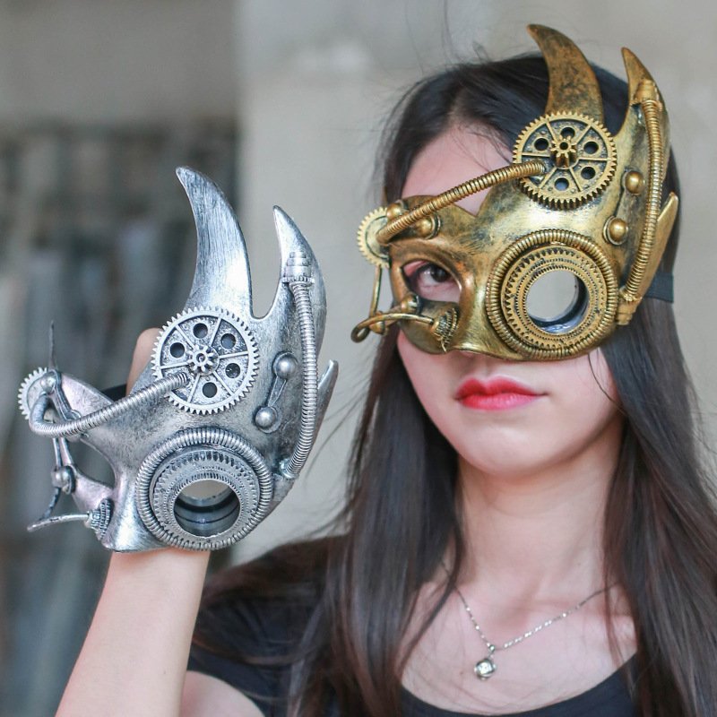 Mechanical Steampunk Retro Half Face Mask - 4