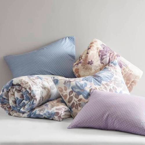 Floral Comforter Set With Bed Sheets Blue Queen - 2