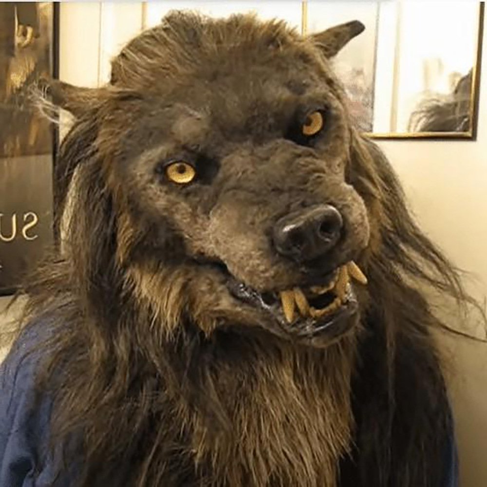 Latex Simulation Wolf Head Mask Headgear Cosplay Mask - 2