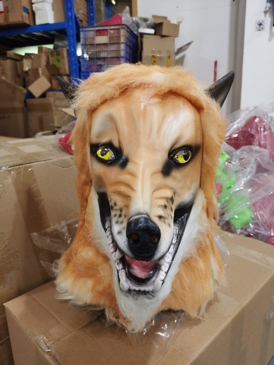 Werewolf Costume Party Mask Halloween Simulation Animal Rotate Headwear Costume Wolf Face Masks Cosplay - 8