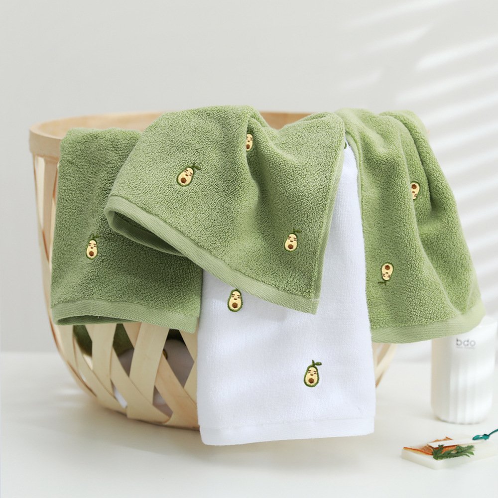 Full Embroidery Avocado Cotton Towel - 3